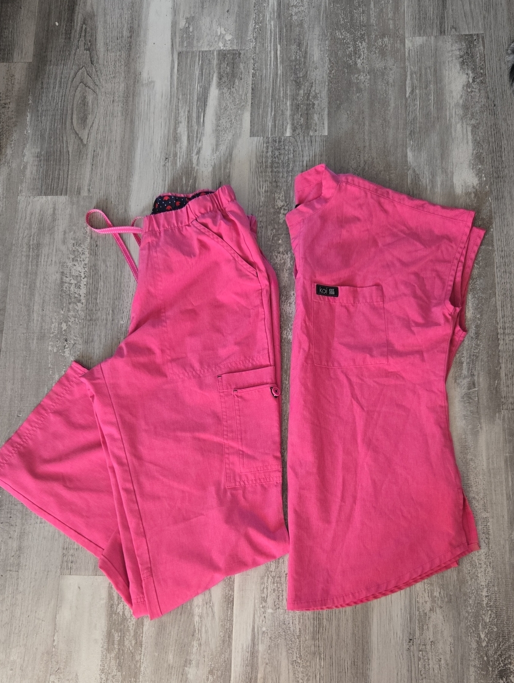 Koi heathered Pink Women's Scrub Set